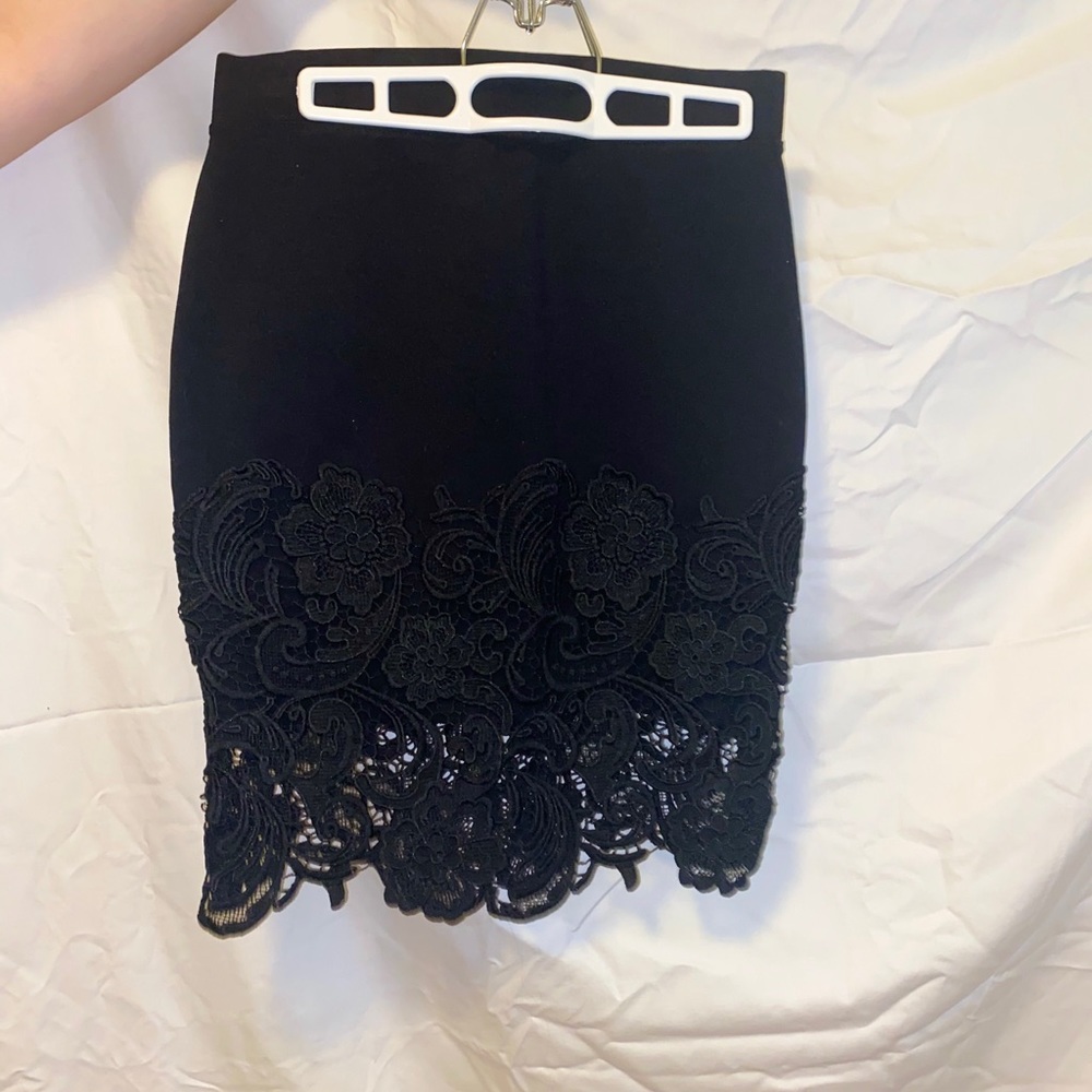 Black office pencil skirt